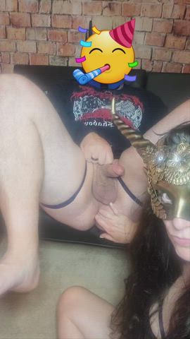 anal femdom pegging gif