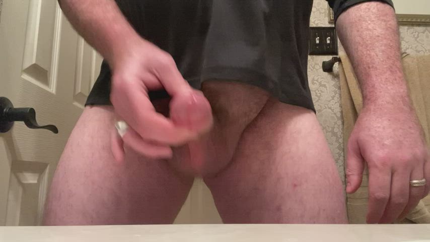 Just A Horny Daddy Spraying His Cum