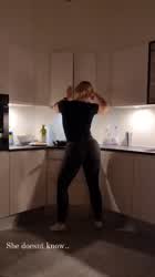 Mia doing a little dance