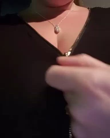 Big Tits Bra Tease gif