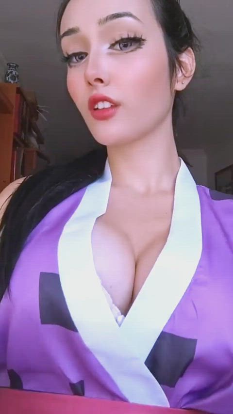 ahegao ass big tits cosplay long tongue pmv spanish tiktok gif