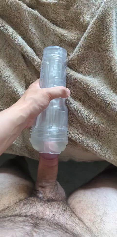 Moaning master rough fucks toy as he dirty talks (sound on)