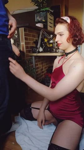 On my knees and happy to please