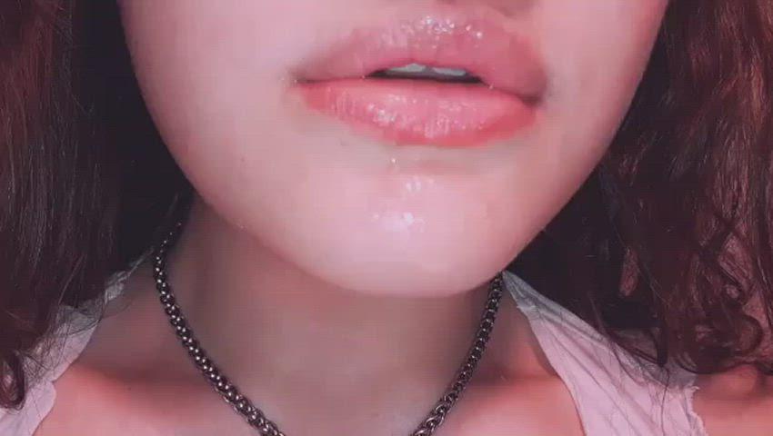 Amateur teasing wet tongue open mouth GIF by lewdoni