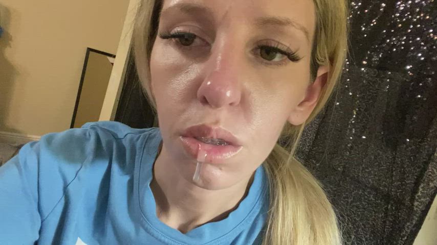 drooling milf spit gif