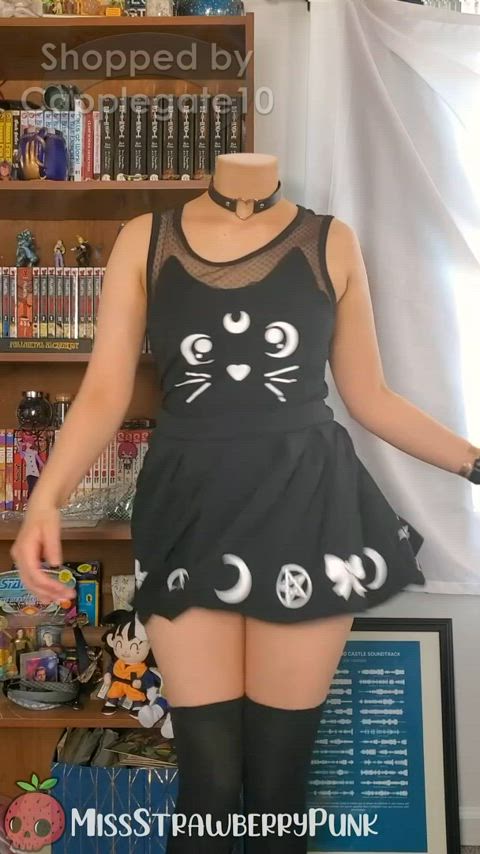 bizarre choker skirt gif