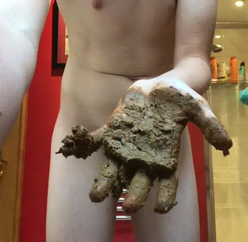 Part one of my biggest scat smear wank session hit upvote if U like it