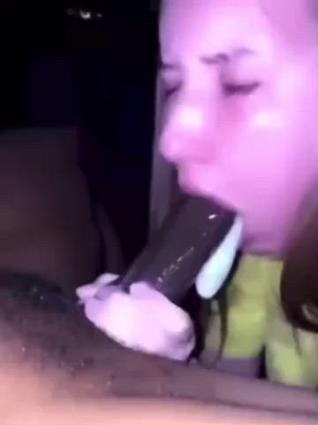 bbc blowjob sloppy spit gif