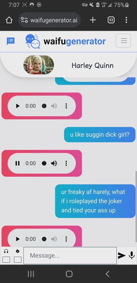 Harley Quinn dirty talking waifu