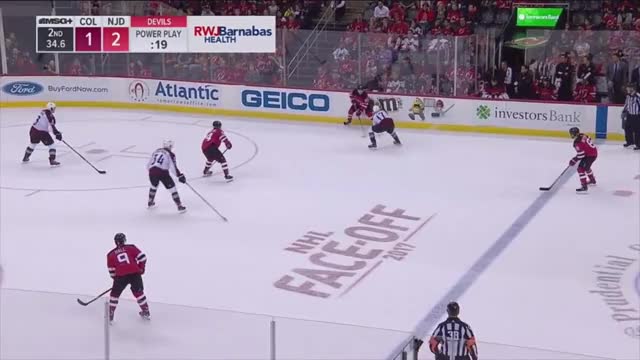 Hall feeds the puck to 2016 6th round pick, Jesper Bratt for the first goal of his