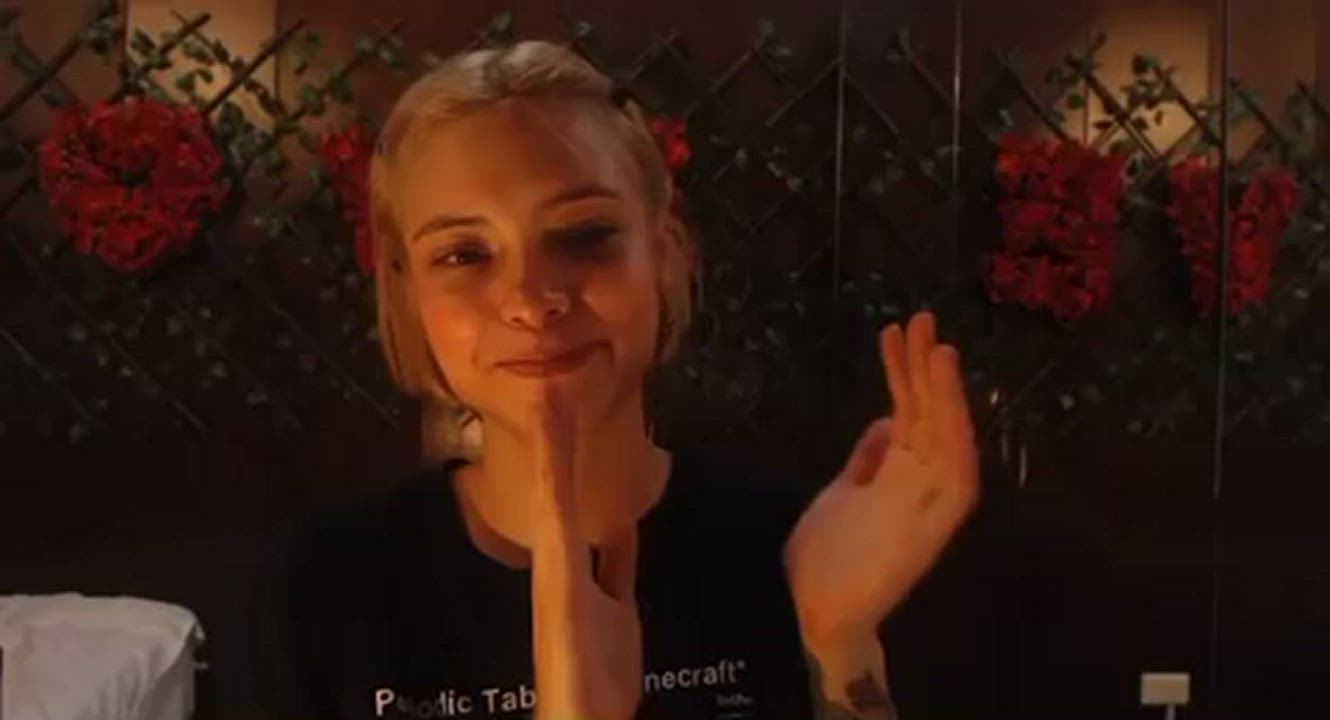 Blonde Camgirl Cute gif