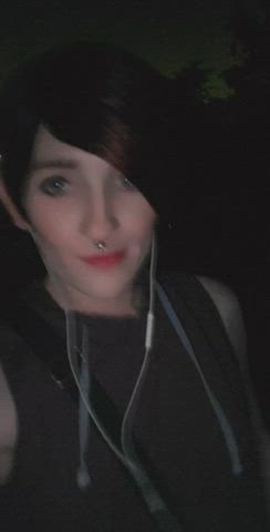 walking home from work and thought people driving home needed to see my tits