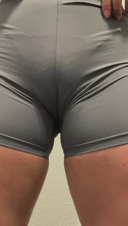 Camel Toe Gym Pussy Shorts gif