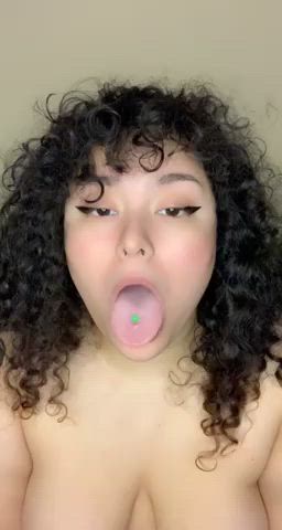 Ahegao Chubby Latina Pierced Piercing Thick Tits gif
