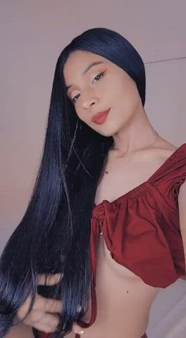Brunette Latina Petite Tease gif