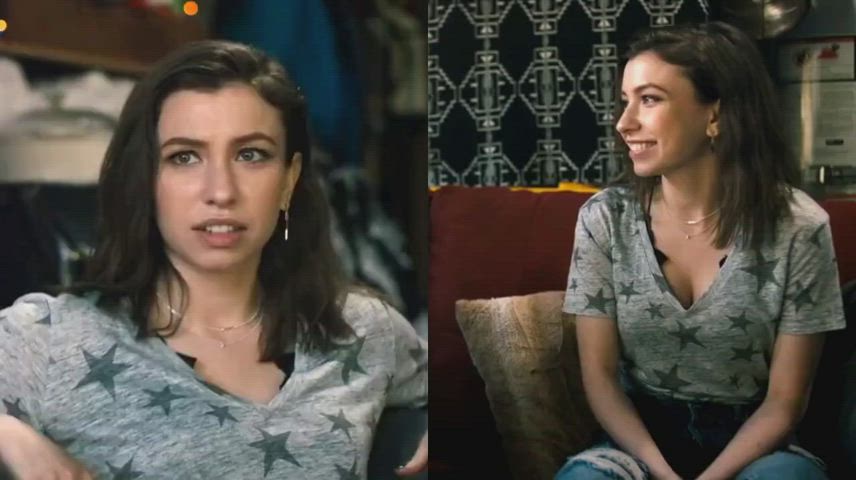Big Tits Brunette Cute Jeans Smile gif