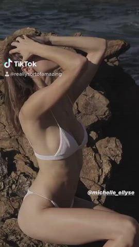 brunette cute model gif