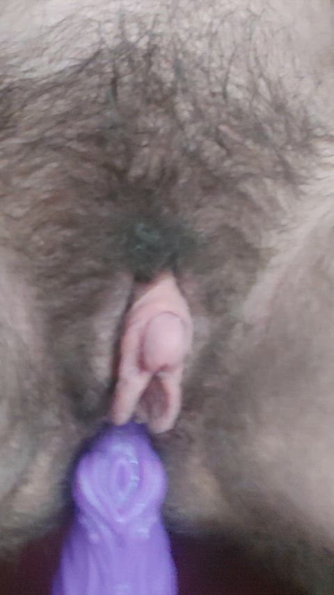 dildo ftm homemade huge dildo knot monster cock riding solo tied wet pussy gif