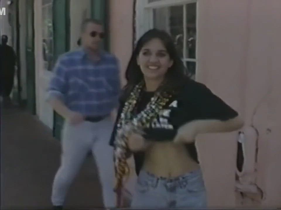 Retro alley girl and friend.