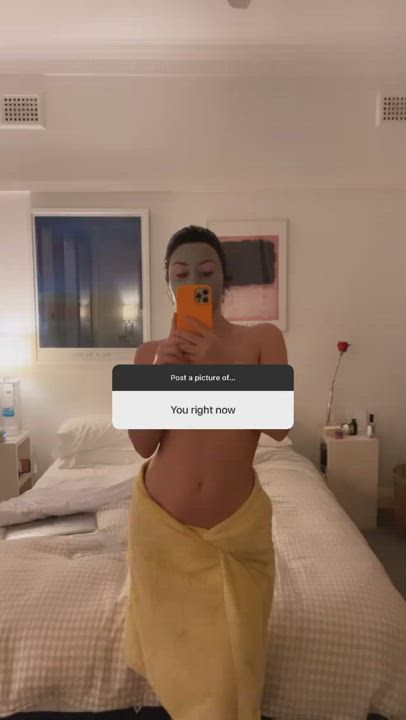 Brunette Greek Selfie gif