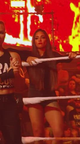 brunette goth legs muscular girl thick thighs wrestling gif