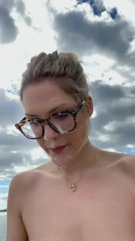 Boobs Cum Facial Funny Porn Public Topless gif