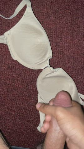 Draining my balls on my sisters bra 34b. It’s my way of marking my territory.