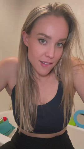 amateur bath bathroom bathtub bending over flashing milf natural tits titty drop