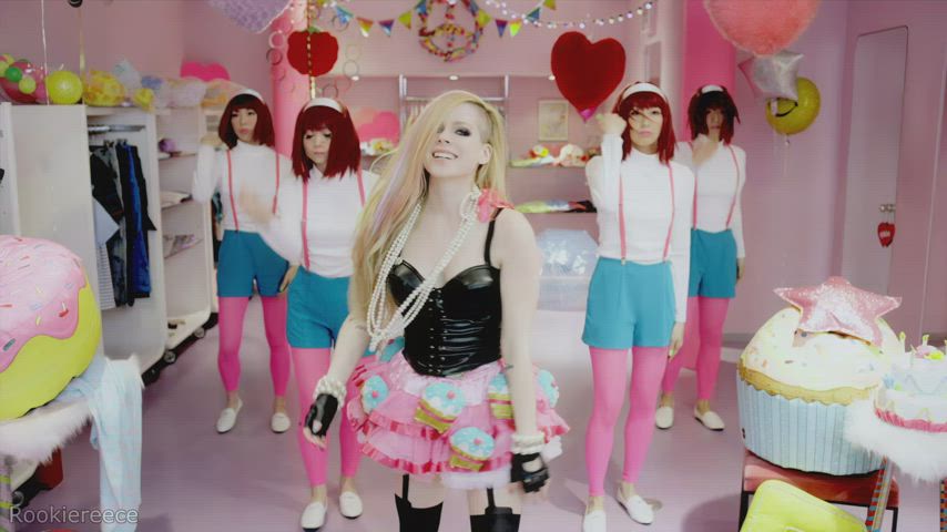 avril lavigne blonde celebrity dress emo legs tattoo gif