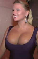 Cleavage Jiggling White Girl gif