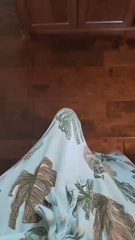 Whipping it out of pajama shorts