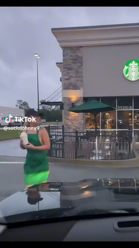 amateur big tits blonde boobs cute exhibitionist homemade public uniform gif