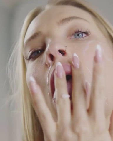blonde cum happy ending gif