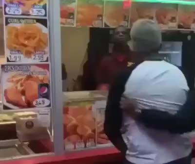 I'm just going to assault the guy behind this counter right quick