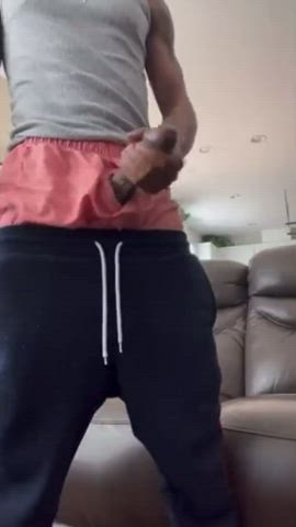 BBC Big Dick Cumshot Daddy Dripping Masturbating Solo Thick Cock gif