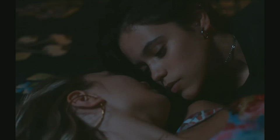 Brunette Kissing Lesbian gif