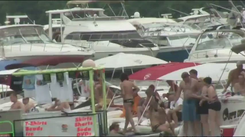 Topless at yacht public