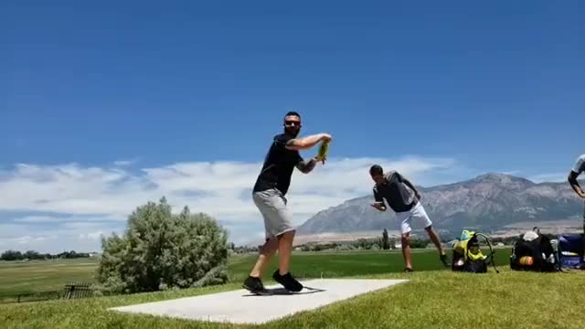 Disc golf for the gram. Last practice round with the boyz. Hole 6 island green. @amcgill6386,