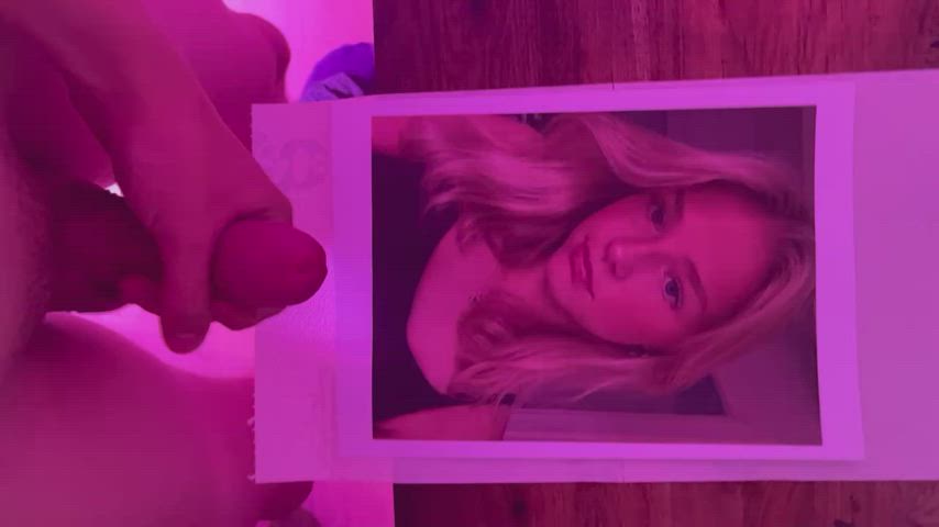 blonde cumshot tribute gif