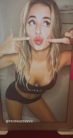blonde cumshot tribute gif
