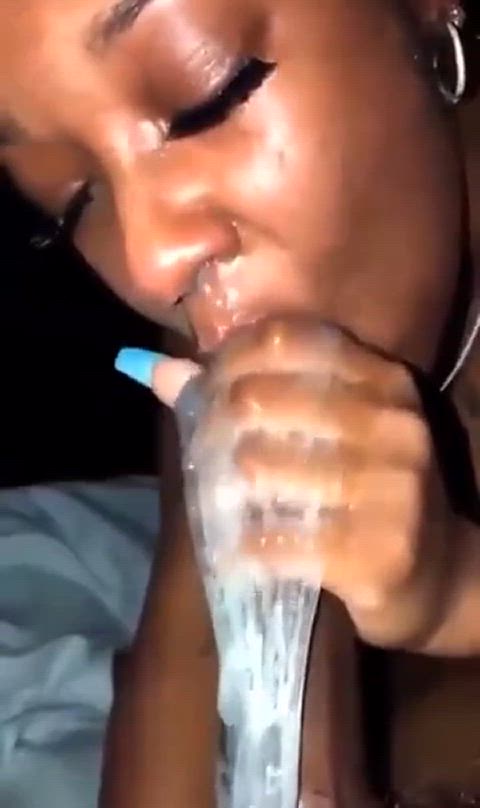 amateur bbc blowjob ebony saliva sloppy spit sucking blowjobs ebony-girls gif