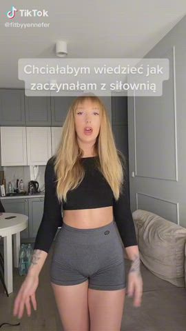 Ass Blonde Camel Toe Dancing Fitness Polish TikTok gif