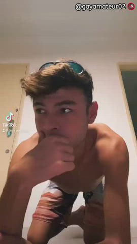Big Dick Exposed Gay TikTok Twink gif