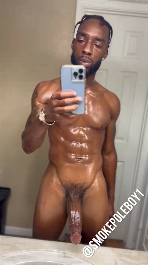 bbc beard big dick dirty talk mirror nude tease gif