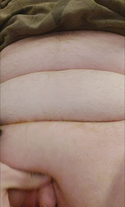 Just sroking my fat little cock ??