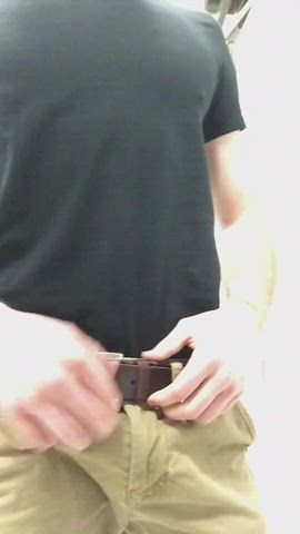 Getting his cock out in the store