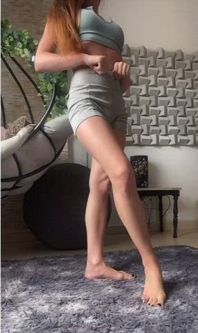 amateur ass natural tits petite redhead tiktok gif