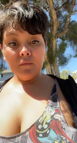 big tits exhibitionism exhibitionist flashing huge tits latina public gif
