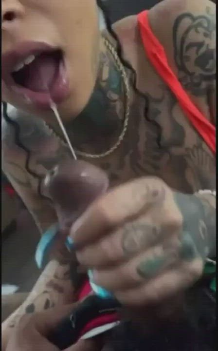 Asian BBC Big Tits Blowjob POV Tattoo gif