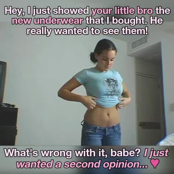 My girlfriend wearing her new sexy clothes with my lil bro [Gf/Brother/Cheating]